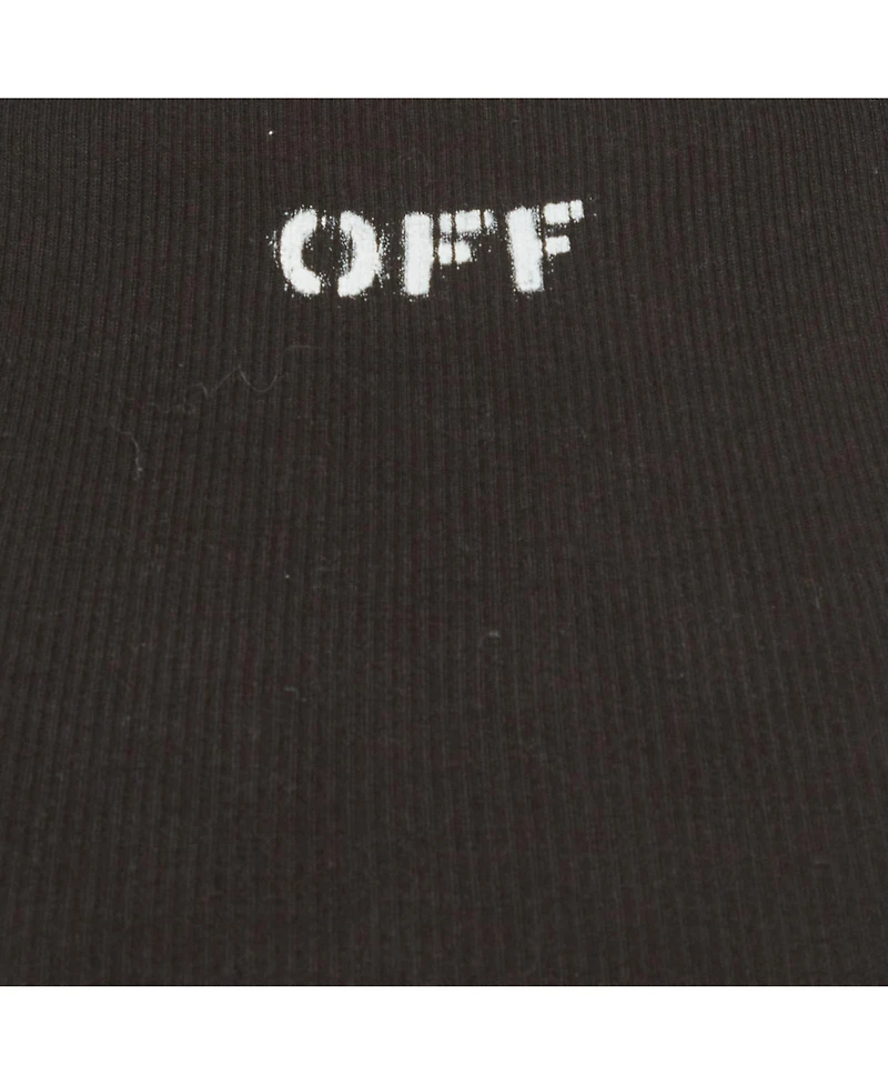 Pre-Owned Off-White Women's Logo Print Rib Knit Racer Back Tank Top