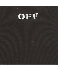 Pre-Owned Off-White Women's Logo Print Rib Knit Racer Back Tank Top