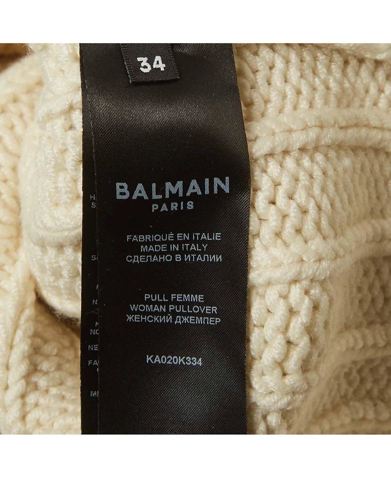Pre-Owned Balmain Women's Metallic Coated Rib Knit Sweater
