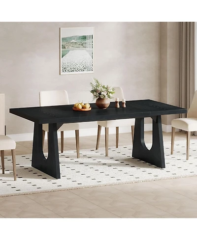 Tribesigns 70.9-Inch Dining Table for 6-8 People, Rustic Rectangular Table, Farmhouse Center Kitchen Room, Living Room