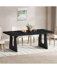 Tribesigns 70.9-Inch Dining Table for 6-8 People, Rustic Rectangular Table, Farmhouse Center Kitchen Room, Living Room