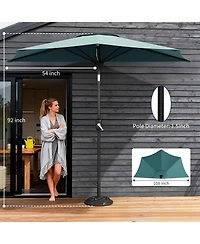 gaomon Half Patio Umbrella with Smooth Crank Lift, Shade Canopy for Patio, Backyard, Garden (No Base)