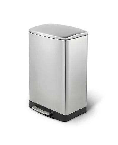Mega Casa 13 Gal./50 Liter Stainless Steel Rectangular Step-on Trash Can for Kitchen