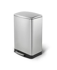 Mega Casa 13 Gal./50 Liter Stainless Steel Rectangular Step-on Trash Can for Kitchen