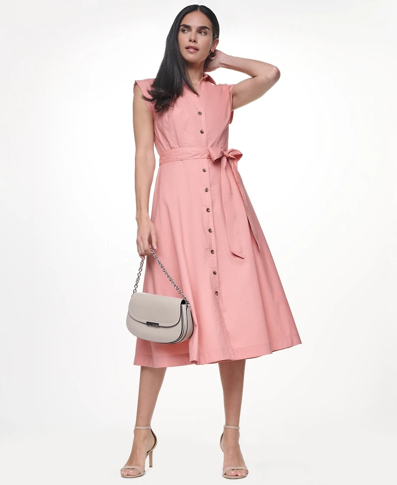 Calvin Klein Women's Collared Midi Shirt Dress
