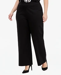 Anne Klein Essentials Plus Pull-On Wide-Leg Pants