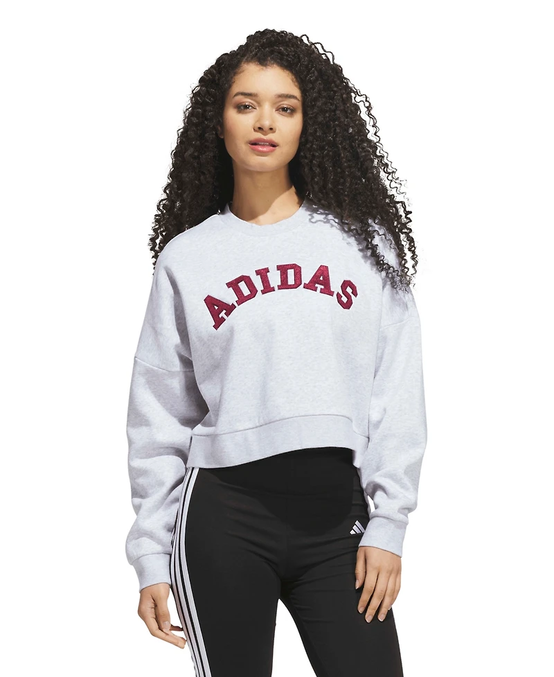 adidas Womens Chenille Logo Graphic Sweatshirt
