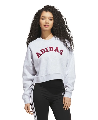 adidas Womens Chenille Logo Graphic Sweatshirt