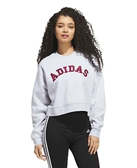 adidas Womens Chenille Logo Graphic Sweatshirt