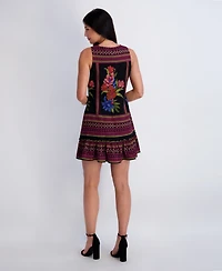 Kensie Women's Printed Crewneck Mini Dress