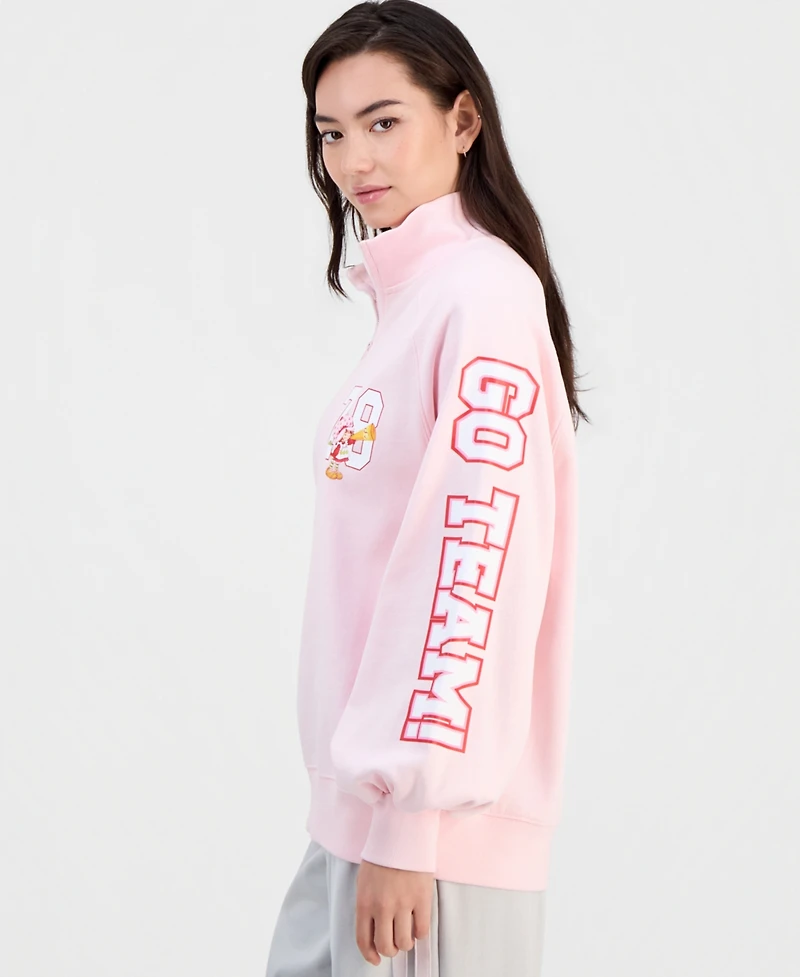 Strawberry Shortcake Juniors' Quarter-Zip Long-Sleeve Fleece Sweatshirt