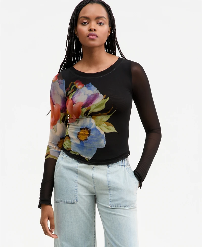 Free People Women's Lilly Printed Long-Sleeve Top