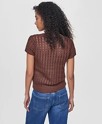 Dkny Jeans Women's Short-Sleeve Crewneck Sweater