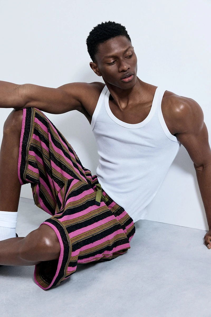 Desigual Men's Striped Knit Bermuda