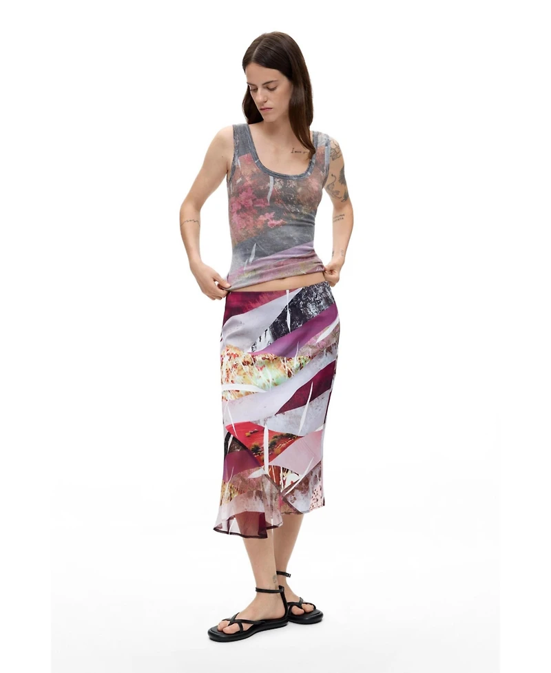 Desigual Women's Asymmetrical printed skirt