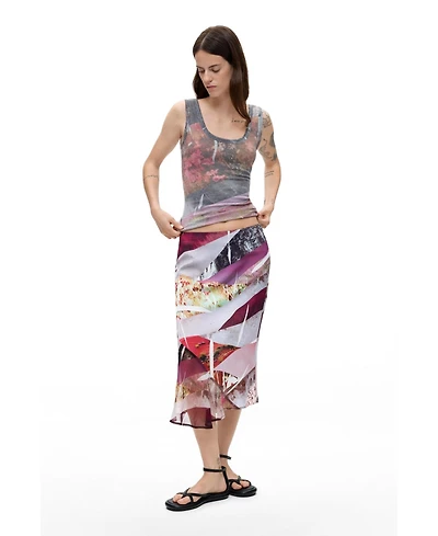 Desigual Women's Asymmetrical printed skirt