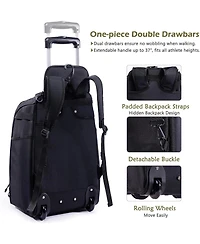Furlihong Wheeled 60L Youth Baseball Bag - Holds 4 Bats, Rolling Equipment with Shoe Compartment and Fence Hook, for Boys Girls Age 8+