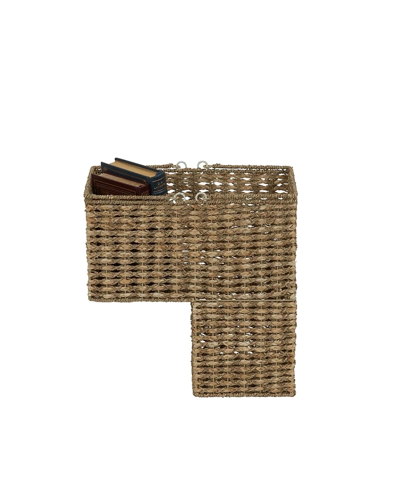Household Essentials Wicker Stair Basket with Handles