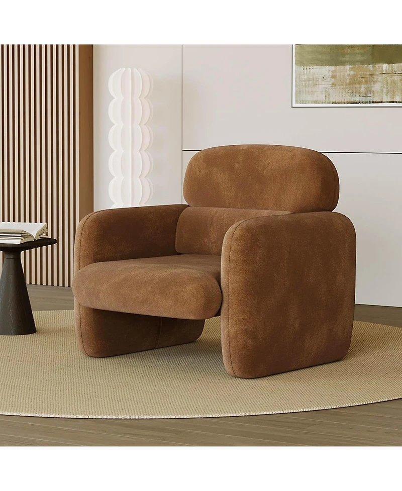 gaomon Modern Accent Chair, Wood Frame Sofa Chair, Comfortable Reading Armchair for Living Room, Bedroom, Apartment, Corner