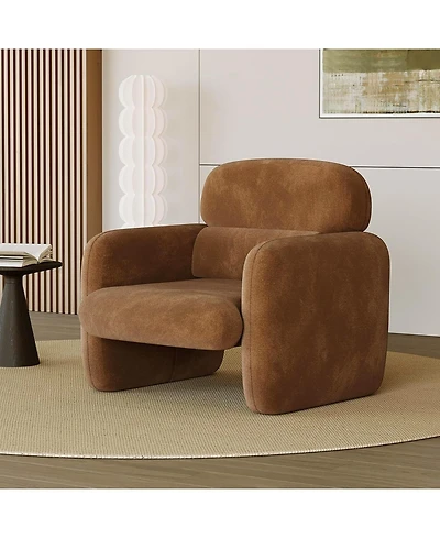 gaomon Modern Accent Chair, Wood Frame Sofa Chair, Comfortable Reading Armchair for Living Room, Bedroom, Apartment, Corner