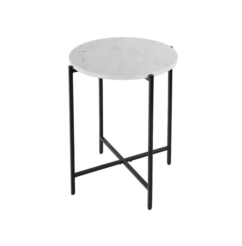 Butler Specialty Mirabell Round Marble and Iron Side Table