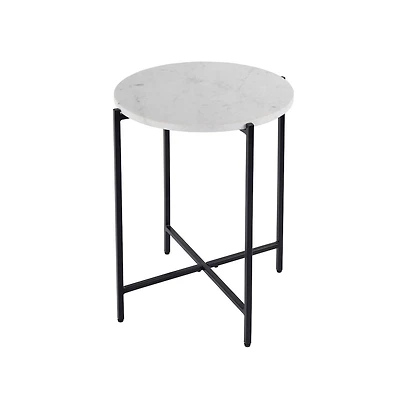 Butler Specialty Mirabell Round Marble and Iron Side Table