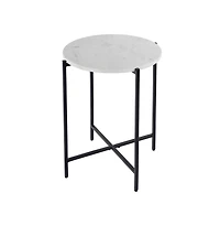 Butler Specialty Mirabell Round Marble and Iron Side Table
