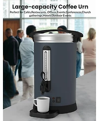 gaomon 12L Double Wall Commerical Coffee Urn, Hot Coffee Dispenser, Grey for Wedding, Buffet, Catering, Events, Outdoor Bar