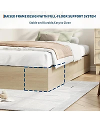 Gaomon Bed Frame with 2 Storage Drawers, No Headboard, Wood Slat Support, Noise Free