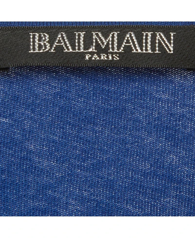 Pre-Owned Balmain Women's Logo Print Cotton Shoulder Button Detail Top