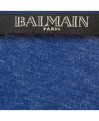 Pre-Owned Balmain Women's Logo Print Cotton Shoulder Button Detail Top