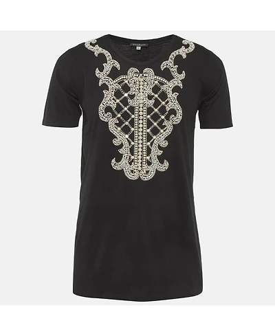 Pre-Owned Balmain Women's Pearl Embellished Jersey T-Shirt