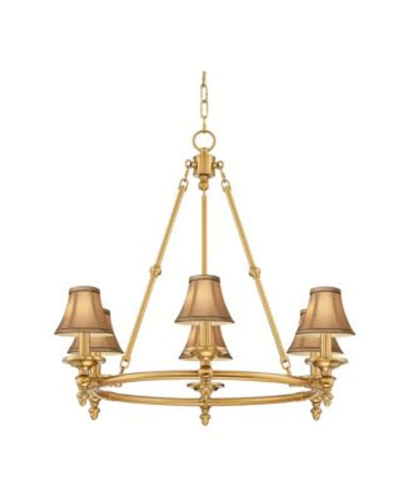 Stiffel Hartley 28 Inch Wide 6-Light Chandelier with Shades