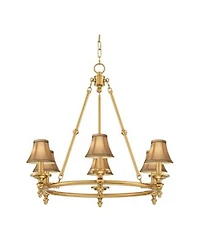 Stiffel Hartley 28 Inch Wide 6-Light Chandelier with Shades