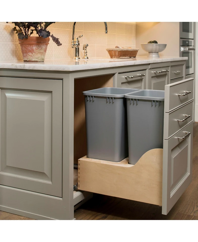 Rev-a-Shelf Dual Pullout Trash Cans Soft-close Slides, 4WCSC-2150DM-2
