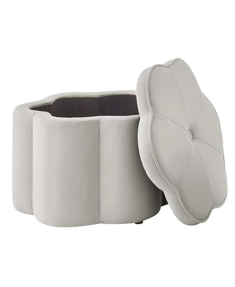 Streamdale Furniture Velvet Storage Ottoman Set of 2