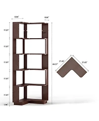 Streamdale Furniture 2-Pack Corner Bookshelves, 55cm+80cm