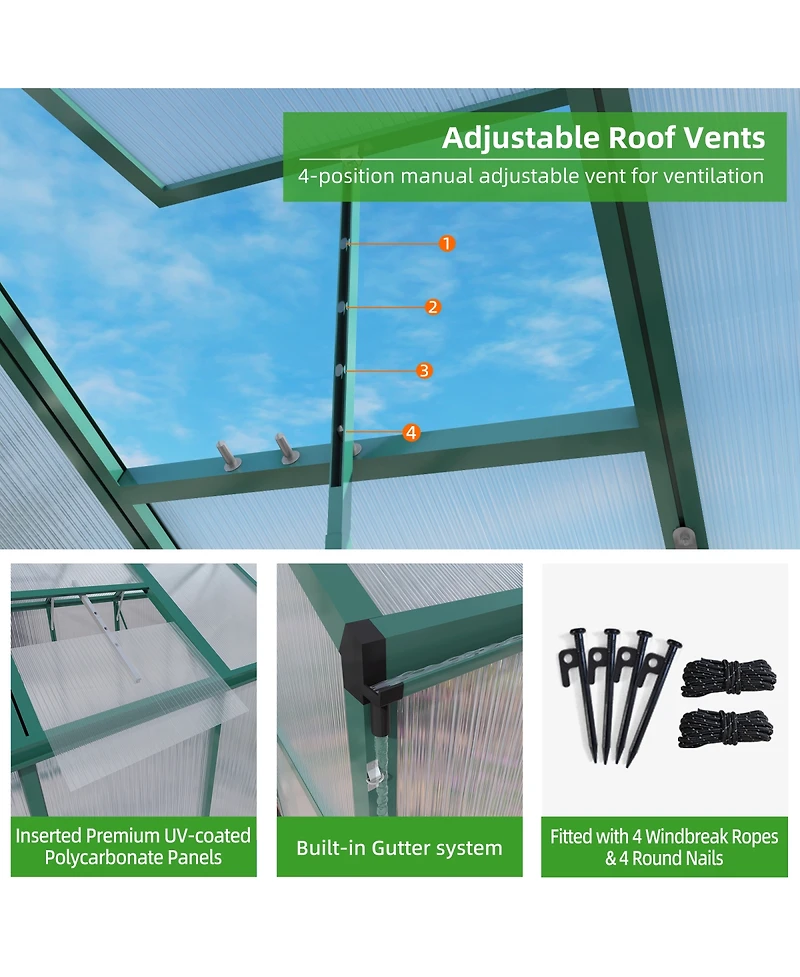 Streamdale Furniture Heavy-duty Greenhouse with Durable Frame & Drainage System