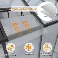Streamdale Furniture 6x14FT Walk-in Outdoor Greenhouse with Polycarbonate Roof & Aluminum Frame