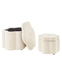 Streamdale Furniture Petal Storage Ottoman Set of 2