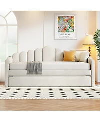 Streamdale Furniture Daybed With Trundle and Usb Ports