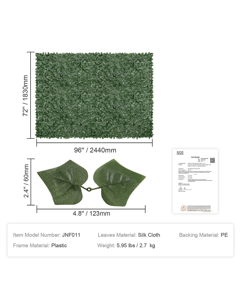 Sugift Ivy Privacy Fence, 96 x 72 inches, Artificial Wall