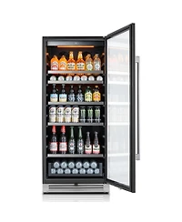 Ca'Lefort 24 inch Beverage Refrigerator cooler, 238 Cans,Freestanding or Built-In Beverage fridge with 3 Led for Home