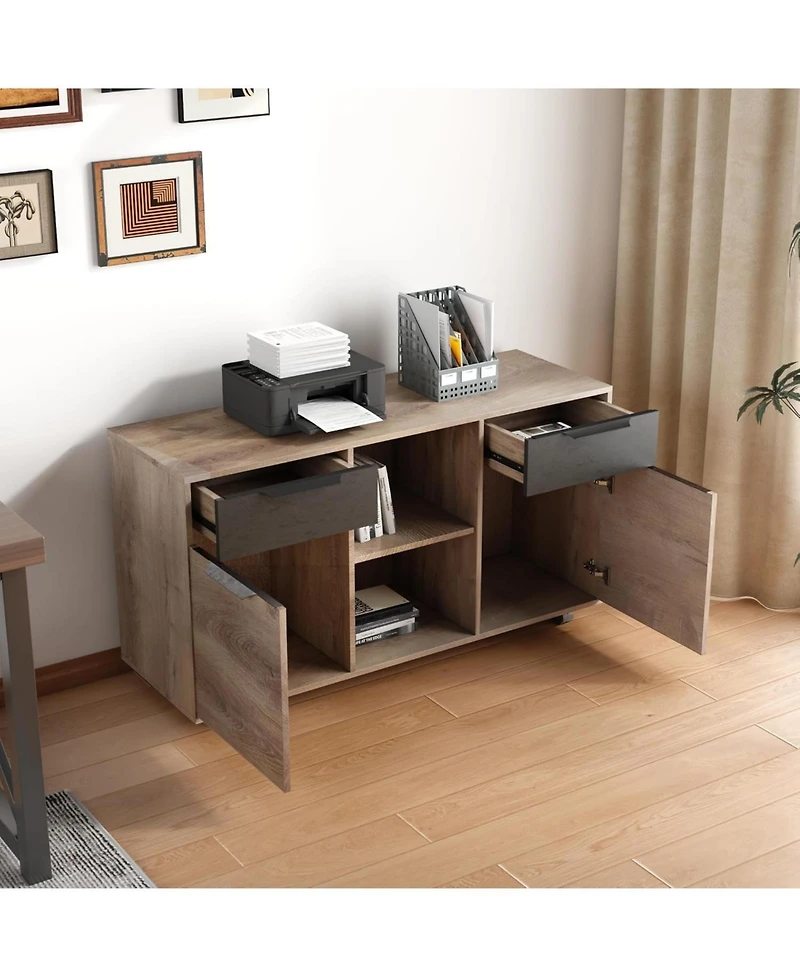 Logicfox 2-Drawer File Cabinet with Wheels, Mobile Lateral Rolling Under Desk Filing Cabinet