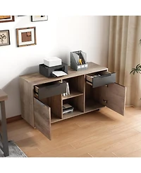 Logicfox 2-Drawer File Cabinet with Wheels, Mobile Lateral Rolling Under Desk Filing Cabinet