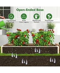 Sugift Three Tier Raised Garden Bed with Lattice Trellis Base