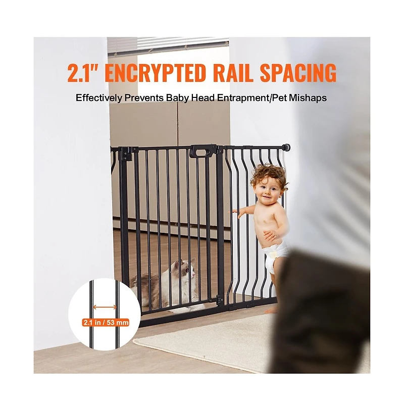 Ruie Auto Close Pet Safety Gate 30 in Tall Pressure and Wall Mount for Doorways