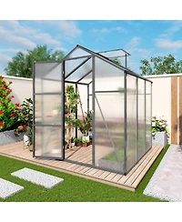 Streamdale Furniture Gain height windproof aluminum greenhouse Polycarbonate Greenhouse Raised Base