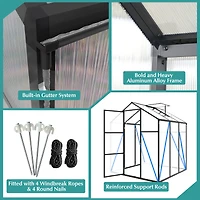 Streamdale Furniture Gain height windproof aluminum greenhouse Polycarbonate Greenhouse Raised Base