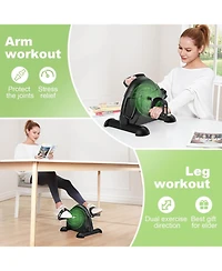 Fed Fitness Mini Exercise Bike, Under Desk Bike Pedal Exerciser for Arm/Leg Exercise, Adjustable Magnetic Resistance Desk Cycle with Lcd Screen